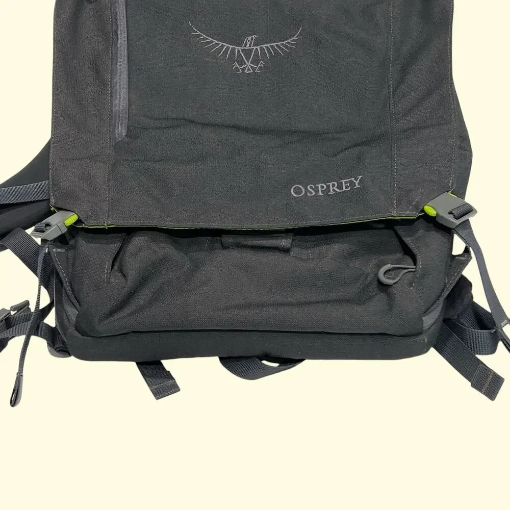 Osprey Transporter Panel Loader Backpack Charcoal Gray 20L Lime Green Laptop